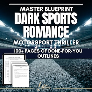Dark Sports Romance Novel Outline, F1 Motorsport Fiction Beat Sheet, Enemies to Lovers Book Planner, KDP Author Toolkit, Template PDF