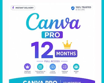 Dożywotni dostęp do konta Canva Pro, ponad 400 000 szablonów premium, w pełni prywatne konto w Twojej poczcie e-mail, subskrypcja premium, pobieranie cyfrowe