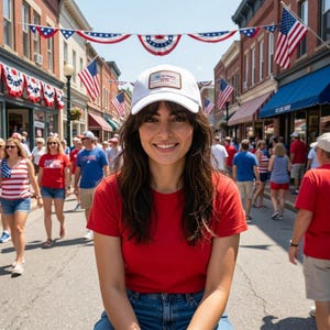 1776 Patriotic Hat with Leather Patch, Trendy We the People Hat, Red White and Blue Apparel, 4th of July, 250th Anniversary USA Baseball Cap