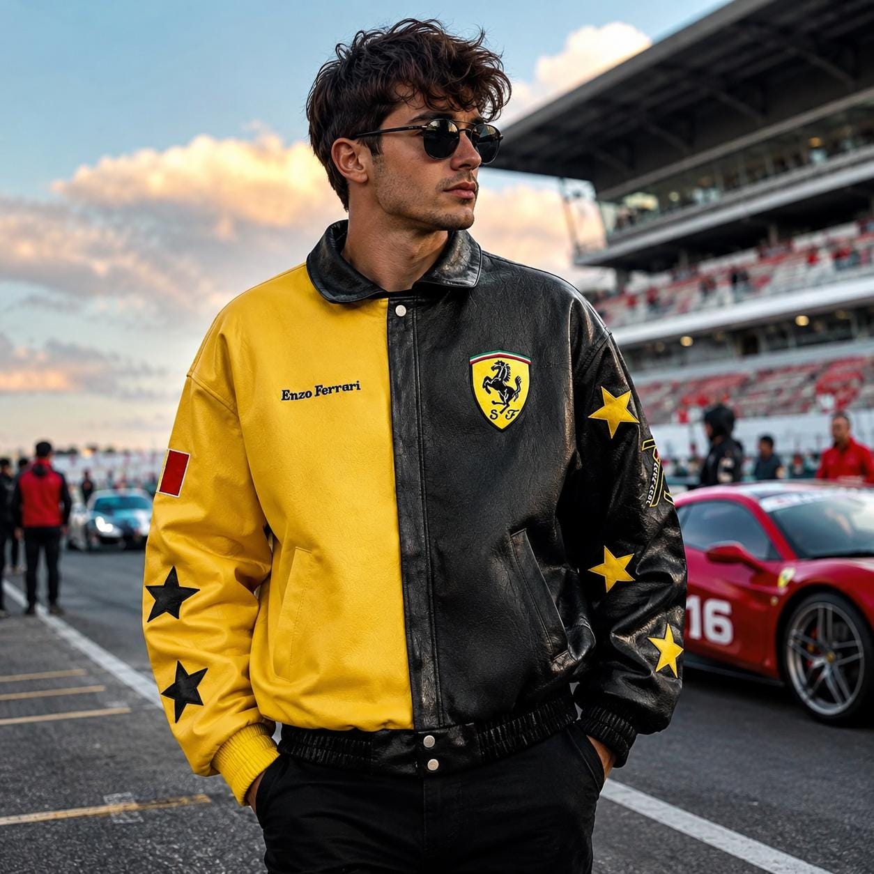 Yellow ferrari racing leather jacket - Etsy 日本