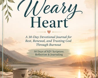 Voor het vermoeide hart 30 dagen devotional Journal pdf | NBG Schrift Burnout Rest afdrukbaar | Christelijke digitale download bijbelstudie