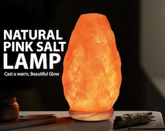 Lâmpada de Sal do Himalaia | Lâmpada de Cristal Rosa Natural | Presente para Decoração de Casa