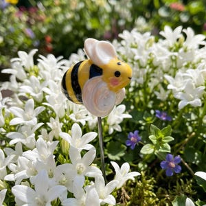 Bee Garden Stakes, 10 PCS Ceramic Bee Plant Picks, Pollinator Flower Pot Decor, Whimsical Yard Art, Cottagecore Gift For Gardeners