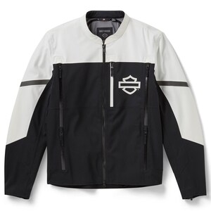 Harley Davidson Men's Black White Softshell Riding Jacket Motorcycle Biker Windproof Coat