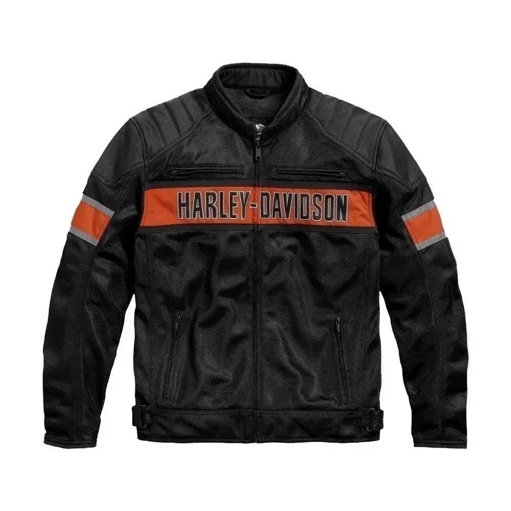 Harley Davidson Men Mesh Motorcycle Riding Jacket Breathable Mesh