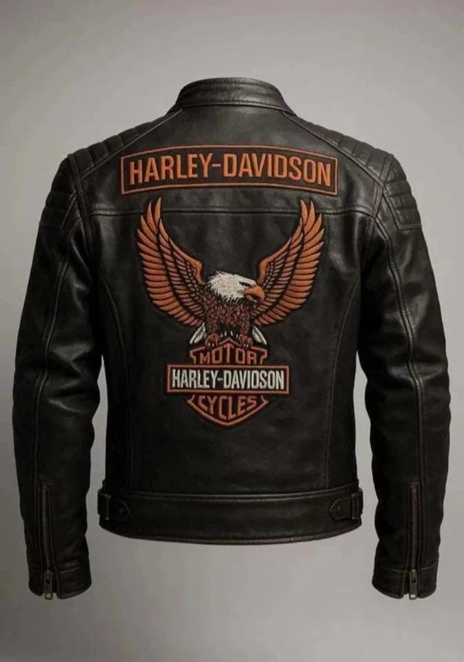 Harley Davidson Leather Jacket Eagle - Etsy