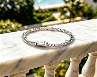Heart Cuban Chain Bracelet,925 Sterling Silver Bracelet,  Pandora Bracelet, Luxury Wrist Jewelry, Delicate Jewelry, Gift for Women, Holiday