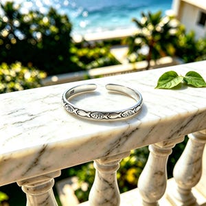 925 Sterling Silver Fish Cuff | Fish Lover Bangle | Open Bangle for Her | Beach Jewelry | Vintage Fish Silver Cuff Bracelet|Jewelry Gifts