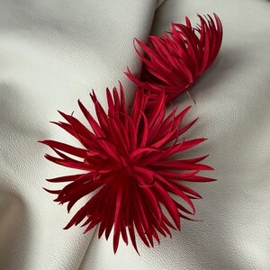 Red Flower Earrings | Oversized Silk Floral Earrings | Gift for Her