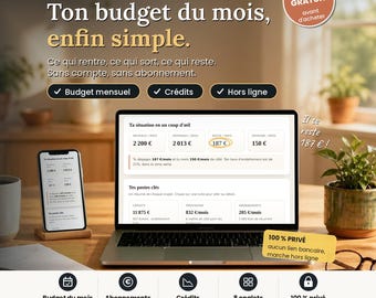 Gestion Budget et Crédits, Application Budget Mensuel Hors Ligne, Échéancier de Prêt, Suivi Budget