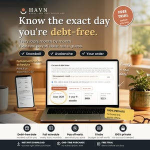 Debt Payoff Tracker App, Amortization Schedule, Budget Planner, Offline HTML File, No Subscription