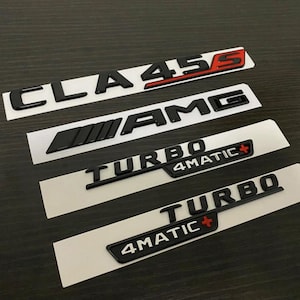 Glänzendes schwarzes CLA45S amg Turbo 4matic + Stern Stamm Emblem Abzeichen C118 Serie 2019-2025