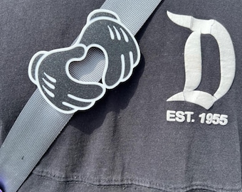 Ciondolo a forma di cuore stampato in 3D per tracolla di borsa, accessorio ispirato a Topolino, decorazione per parco a tema.