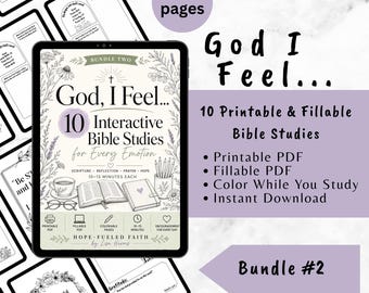 10 Interactive Bible Studies for Emotions, Coloring Devotional (Printable PDF)
