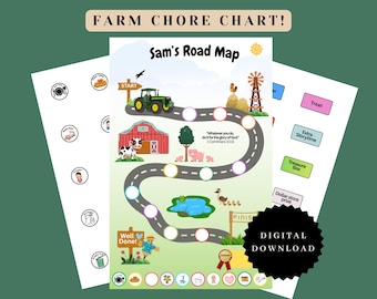 Personalized Kids Chore Chart Printable | Farm Reward Chart | 2 Sizes