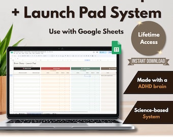 ADHD Brain Dump Planner Google Sheets Template | Digital Brain Dump to Do List with Priority Matrix, Executive Function Task Tracker & Focus