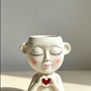 Ethnic Home Accent，Resin Woman Candle Holder, Hand-Painted Boho Sculpture