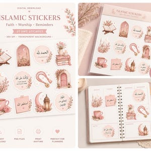 Islamic Digital Sticker Bundle | Salah Tracker, Dua Quotes, Muslim Planner (Instant Download)