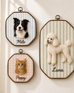 Needle Felt Pet Portrait Hoop from Photo, Custom Keepsake for Dog and Cat Owners By MofuStudio8 By MofuStudio8 Shop owned by Emily 2 months on Etsy