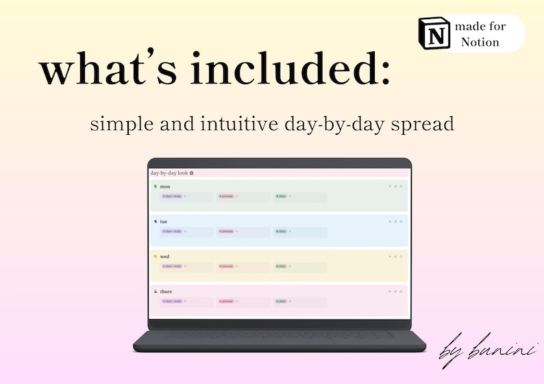 Weekly Planner Notion Template Student Template Productivity Dashboard