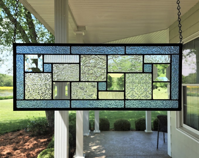 RADIANT PRISMS Stained Glass Window Panel signed and Dated Etsy