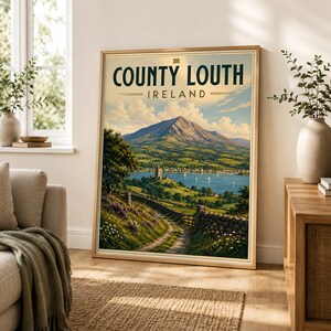 County Louth Ireland Print | Slieve Foy Travel Poster | Cooley Peninsula Wall Art (Digital Download)