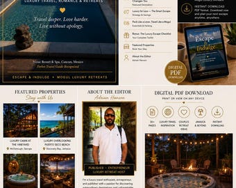 Guida di viaggio di lusso in PDF, pianificatore di fughe romantiche per coppie (download digitale)