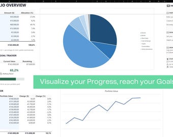 投資ポートフォリオトラッカー（Excel）｜株式・仮想通貨トラッカー｜ファイナンシャルプランナー用スプレッドシート｜資産トラッカーダッシュボード