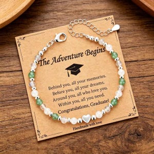 Graduation Bracelet, The Adventure Begins, Congratulations Gift