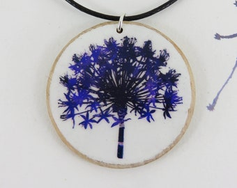 Art Painting Handmade Wood Art Painted Flower Pendant