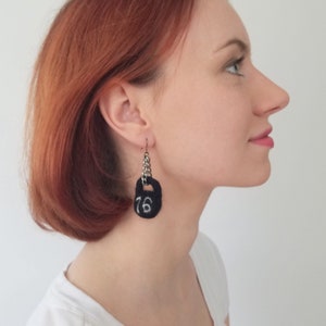 Felted fun light Illusion earrings - two options - rock and 16 kg weights!