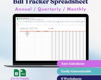 Budget Tracker Spreadsheet | Annual, Monthly and Quarterly Finance Planner | Google Sheets + Excel