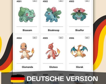 Pokemon Karten Platzhalter | Platzhalter DE | Pokemon DE Platzhalter Deutschland Karten 1-1025 | Deutsche Namen