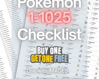 Pokemon Checklist 1-1025 | Digital Pokedex Binder Pages | Digital Pokedex Checklist | Pokémon Card Collection Tracker
