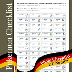 Pokémon-platshållare Tyska nationella Pokédex-CHECKLISTA 1-1025 För DE-platshållare (PDF-nedladdning)