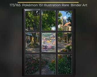 Pikachu 173/165 Pokemon Binder Page | Perfect Order 9 Pocket Binder & Frame Display | Printable Card Art Gift Home Decor