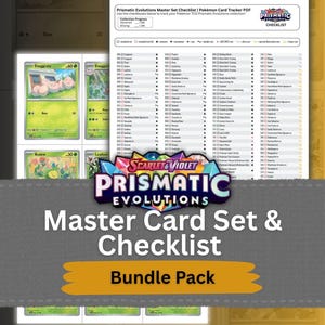 Prismatic Evolutions – Druckbare Master- und Komplettset-Ordner-Platzhalter + Checkliste | Scarlet & Violet (Digitaler Download)
