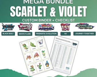 Pokémon Scarlet & Violet Ultimate Edition | Custom Set Binder Pages + Checklists | 5 Complete Expansions