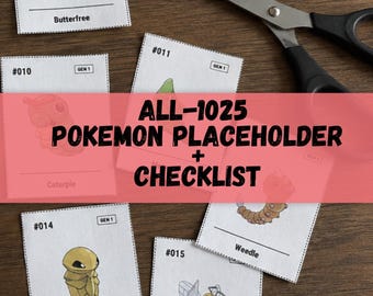 Complete Pokédex TCG Binder Inserts Placeholders + Checklist (Digital Download)