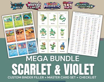 Pokemon TCG Scarlet & Violet series BUNDLE Custom Set Binder Placeholders, Master Card set and Checklist Card List Digital Download