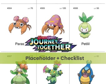 Printable Journey Together Pokémon Binder Placeholder and checklist– Digital Download