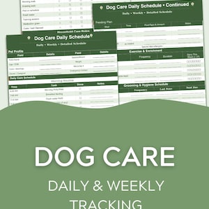 Dog Care Schedule Tracker | Daily Puppy Routine, Pet Sitter Guide (PDF)
