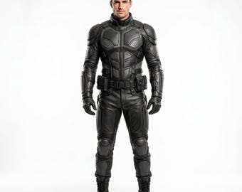 Futuristic Armored Suit, Custom Leather Armor, Men's Tactical Gear, Black Hero Cosplay, Comic Con Costume, SciFi Outfit