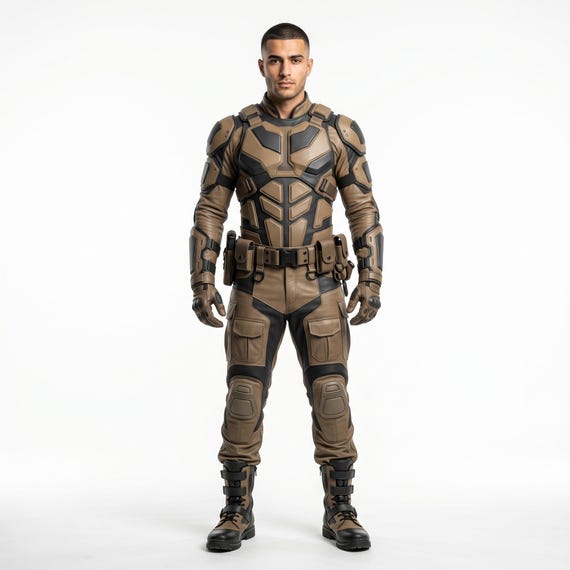 Mens Shadow Recon Leather Armor, Tactical Combat Suit, Olive Green Cosplay, Elite Mercenary Gear, Custom LARP Outfit, Spec Ops Uniform