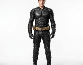 Screen Accurate Dark Knight Leather Suit, Superhero Tactical Armor Cosplay, Gotham Vigilante Halloween Costume