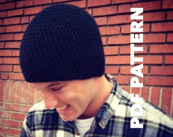 Mens Easy Beanie Hat Crochet Pattern- Beanie for Men Crochet Pattern- Mens Summer Beanie Pattern- Mens Crochet Beanie PDF- Instant Download