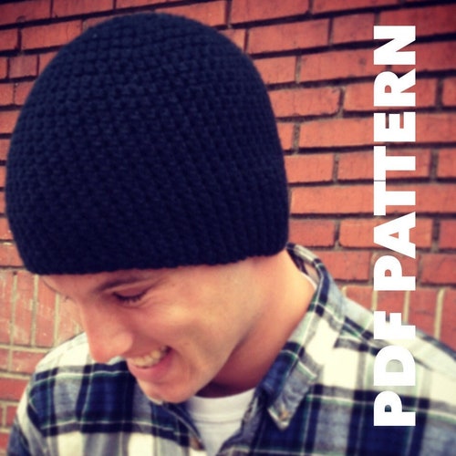 Mens Easy Beanie Hat Crochet Pattern Beanie for Men Crochet Etsy