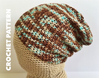Boho Slouchy Beanie Crochet Pattern: Women's Hipster Hat (PDF Download)