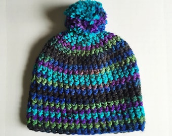 Slouchy Chunky Beanie Crochet Pattern- Bulky Weight 5 Yarn- Crochet Slouch Beanie Pattern- Hipster Hat Pattern- Instant PDF Download