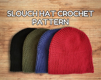 Slouch Hat Crochet Pattern: Easy Slouchy Beanie (Instant PDF Download)